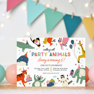 Party Animals Kids Birthday Party Invitation