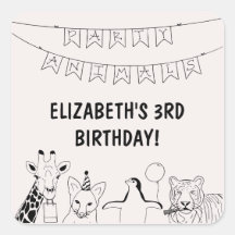 Party Animals Kid's Hand drawn birthday party