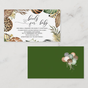 Party animals leopard print jungle wild baby showe enclosure card