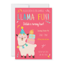 Party Animals Llama Birthday Girls Pink