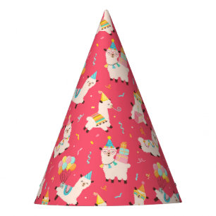 Party Animals Llama Birthday Party Pink Hat