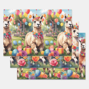 Party Animals: Llamas v1    Wrapping Paper Sheet