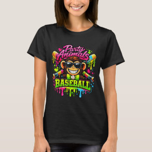 Party animals meme baseball funny monkey T-Shirt