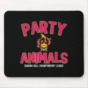 Party Animals Monkey Baseball Banana Ball Mouse Pad
