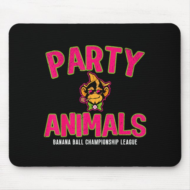 Party Animals Monkey Baseball Banana Ball Mouse Pad (Front)