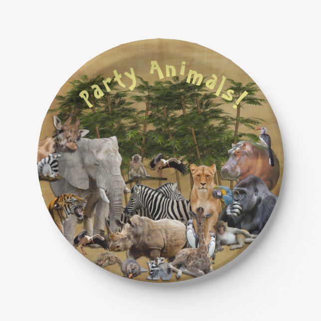 Party Animals Paper Plate (Front)