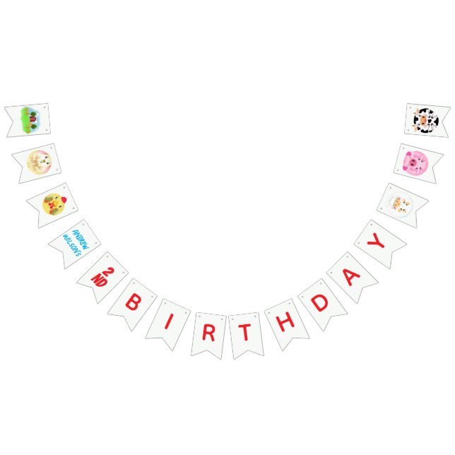 Party Animals Ready to Play Balls Rustic Farm  Bunting (All)