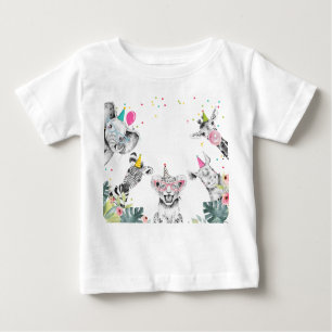 Party Animals Safari Birthday Party Girl Birthday  Baby T-Shirt