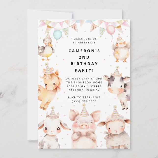Party Animals Safari Birthday Party Invitation (Front)