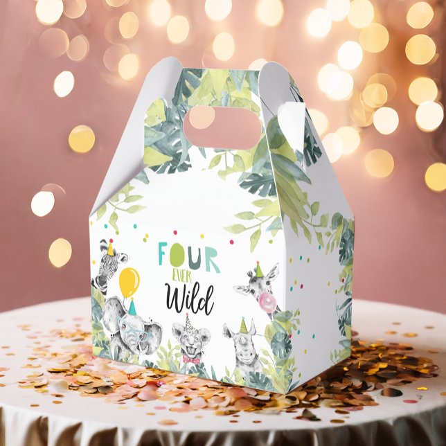Party Animals Safari Four Ever Wild Boy Birthday Favour Box (Creator Uploaded)