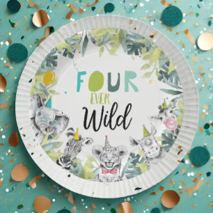 Party Animals Safari Four Ever Wild Boy Birthday Paper Plate