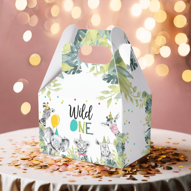 Party Animals Safari Wild One Boy Birthday Favour Box (Creator Uploaded)