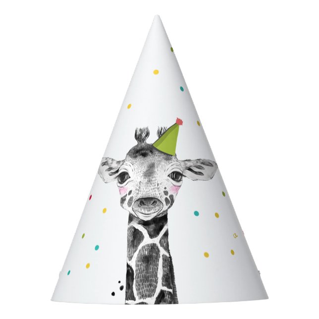 Party Animals Safari Wild One Jungle Zoo Birthday Hat (Front)