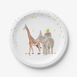 Party Animals Safari Zoo Party Girl Wild Birthday Paper Plate