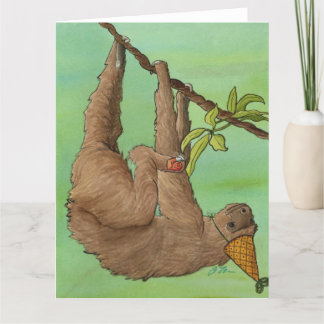Party Animals: Sloth Card 8.5"x11"