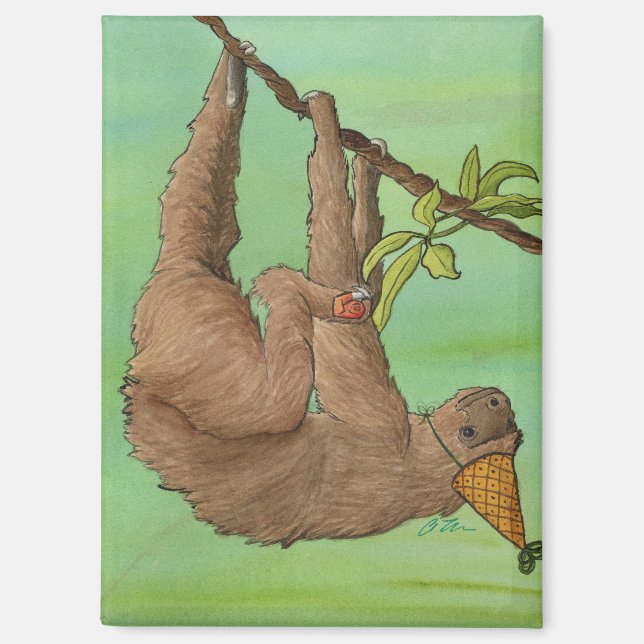 Party Animals: Sloth Magnet 2.5"x3.5" (Front)
