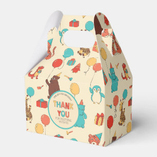 Party Animals Thank You Favour Box