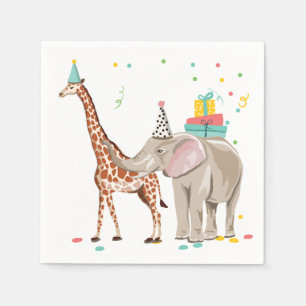 Party Animals Wild One Zoo Wild Jungle Birthday Napkin