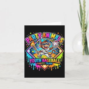 Party animals youth baseball team fun for kids card