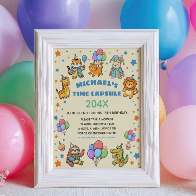 Party Animals ZOO First Birthday Time Capsule Sign (Creator Uploaded)