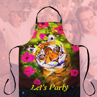 Party Apron Tiger Let’s Party All-Over Print Apron