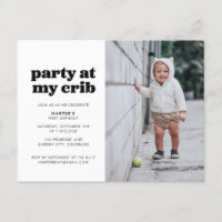 Party at My Crib 1st Birthday Party Invitation