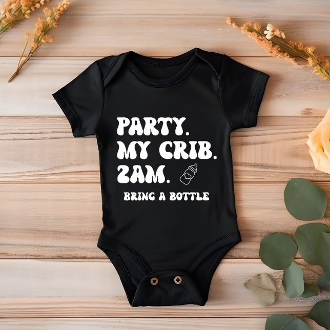 Party At My Crib 2 AM | Cute Funny Baby Bodysuit (Creator Uploaded)