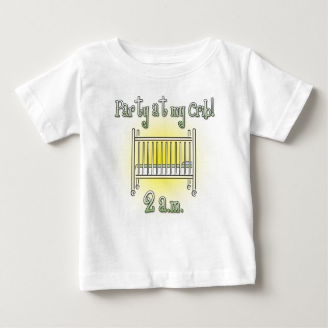 Party at My Crib cute baby bodysuit or t-shirt (Front)
