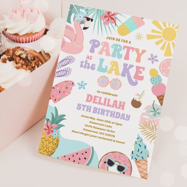 Party At The Lake Summer BBQ Birthday Party Invitation (Creator Uploaded)