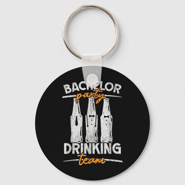 Party Bachelor Drinking Team Groomsquad Groom Squa Key Ring (Front)