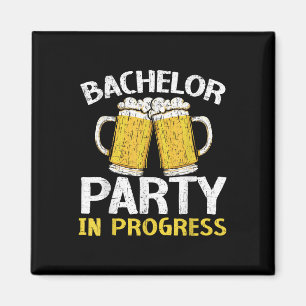 Party Bachelor In Progress Beer Wedding Groom Brid Magnet