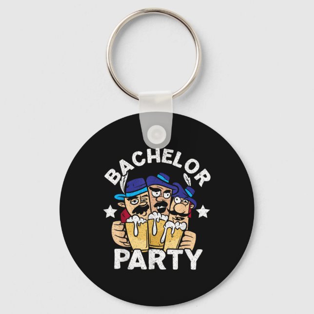 Party Bachelor In Progress Groomsquad Groom Squad  Key Ring (Front)