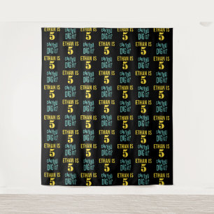 Party Backdrop Step and Repeat Boy Birthday Tapestry