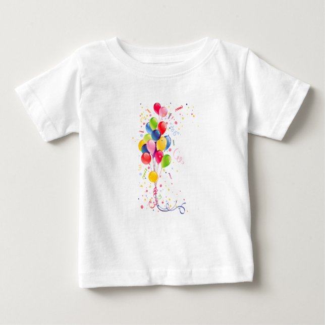 Party Balloon Birthday Baby T-Shirt (Front)