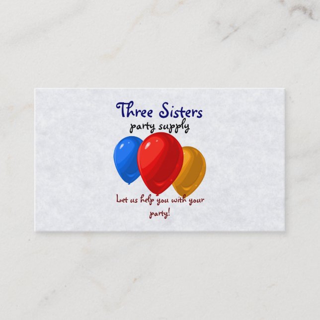 Party Balloon Business Cards (Front)