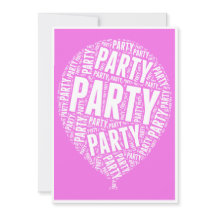Party Balloon Invitation in Pink