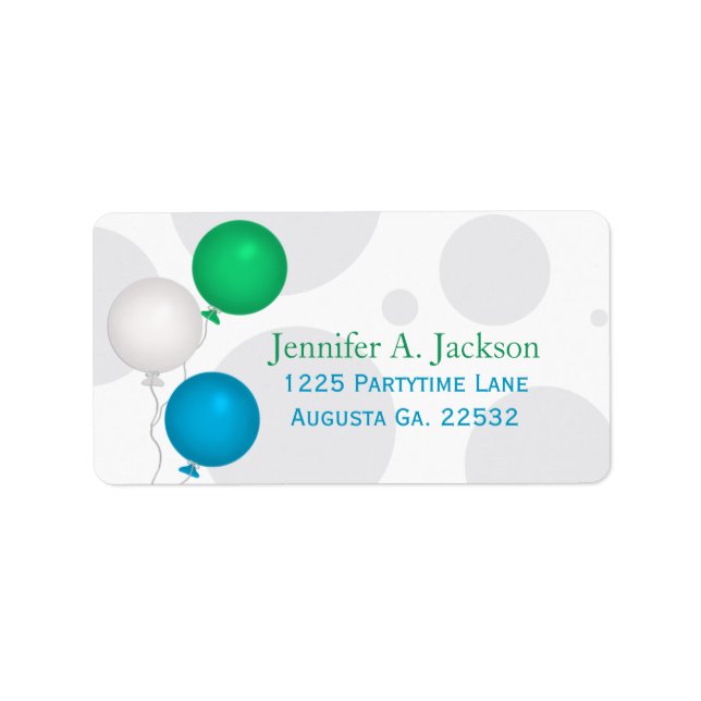 Party Balloons Address Labels (Front)