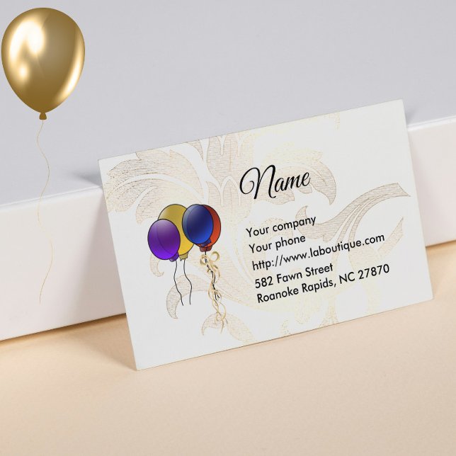 Party Balloons and Florals Business Card (Creator Uploaded)