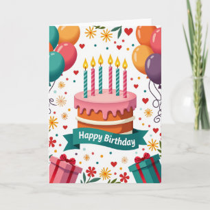 Party Balloons Birthday Card