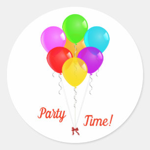 Party Balloons Classic Round Sticker