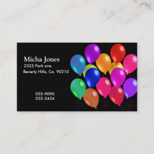 Party Balloons In A Rainbow Of Colours Business Card