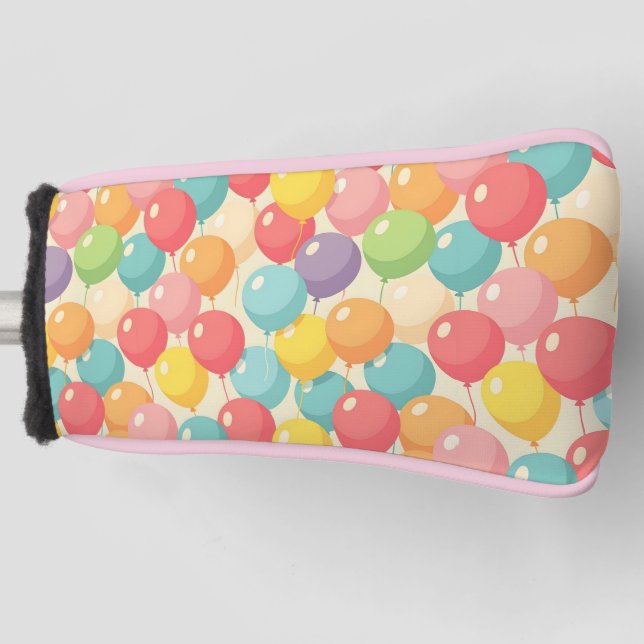 Party balloons in different colors golf head cover (Front)