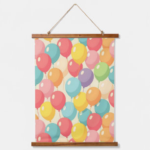 Party balloons in different colors hanging tapestry