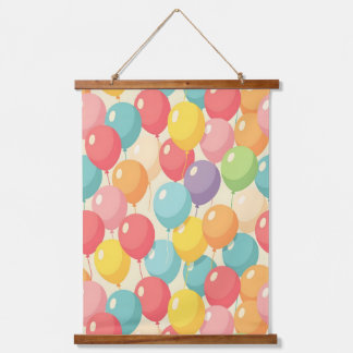 Party balloons in different colors hanging tapestry