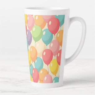 Party balloons in different colors latte mug