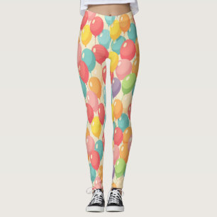 Party balloons in different colors leggings