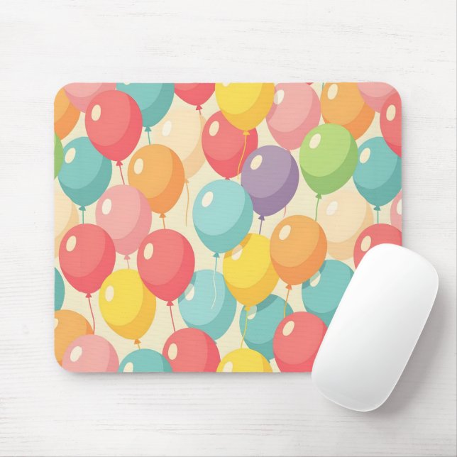Party balloons in different colors mouse pad (With Mouse)