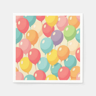 Party balloons in different colors napkin