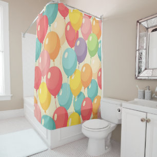 Party balloons in different colors shower curtain
