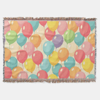 Party balloons in different colors throw blanket